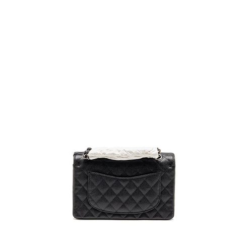 CHANEL SMALL CLASSIC DOUBLE FLAP BAG CAVIAR BLACK SHW