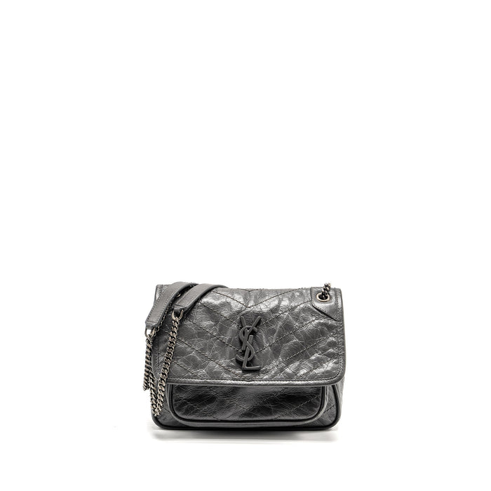 SAINT LAURENT NIKI BABY CALFSKIN GREY SHW