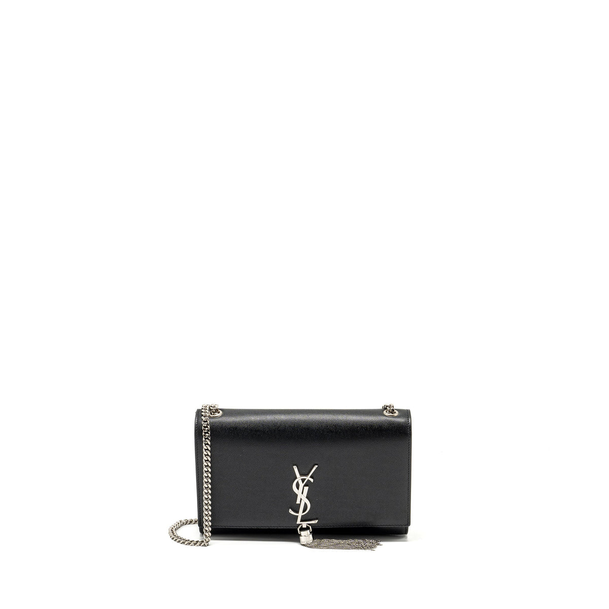 SAINT LAURENT /YSL KATE MEDIUM CHAIN BAG WITH TASSEL CALFSKIN BLACK SHW