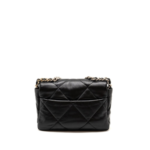 CHANEL SMALL 19 BAG LAMBSKIN BLACK MULTICOLOUR HARDWARE (MICROCHIP)