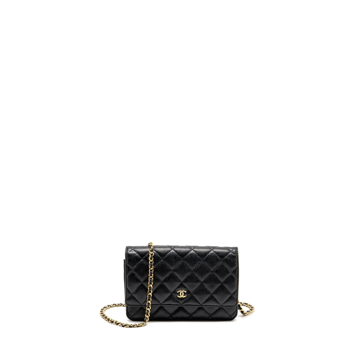 CHANEL CLASSIC WALLET ON CHAIN CAVIAR BLACK GHW