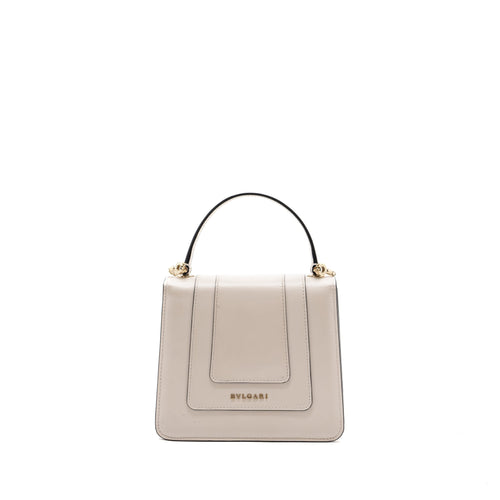 BVLGARI TOP HANDLE SERPENTI BAG CALFSKIN WHITE LGHW