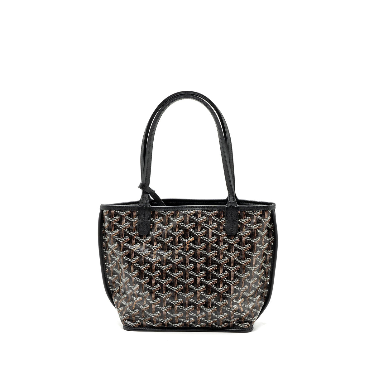 GOYARD MINI ANJOU TOTE BAG GOYARDLINE CANVAS BLACK SHW