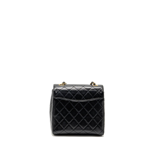 CHANEL 22K RETRO CLASSIC NEW SQUARE LARGE FLAP BAG GOATSKIN BLACK GHW (MICROCHIP)