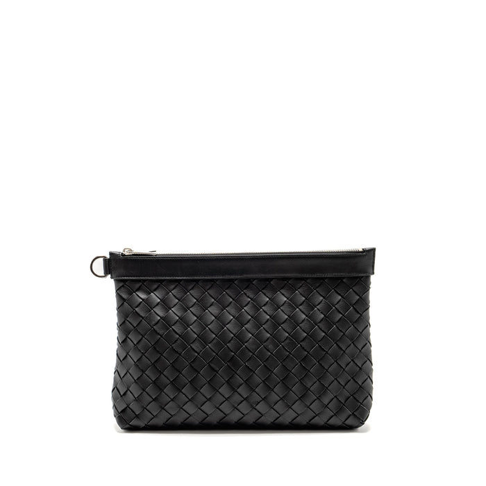 BOTTEGA VENETA INTRECCIATO POUCH CALFSKIN BLACK SHW