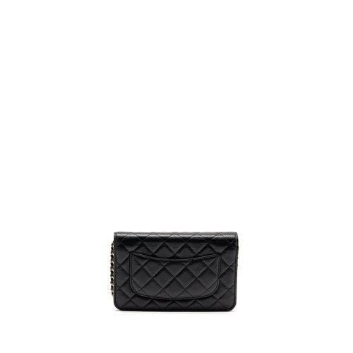 CHANEL CLASSIC WALLET ON CHAIN CAVIAR BLACK GHW (MICROCHIP)