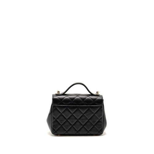 CHANEL SMALL BUSINESS AFFINITY CAVIAR BLACK LGHW (MICROCHIP)