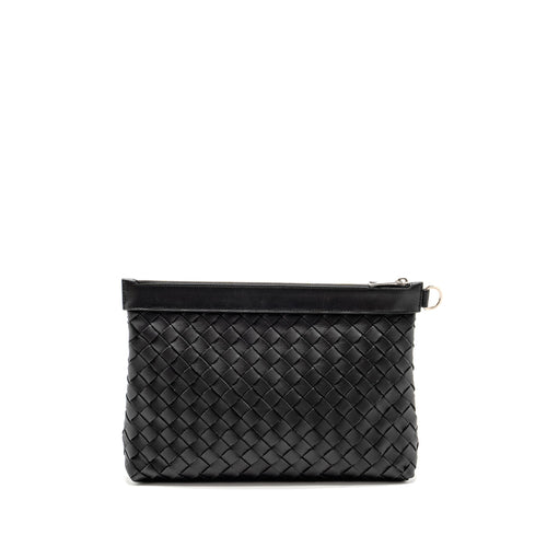 BOTTEGA VENETA INTRECCIATO POUCH CALFSKIN BLACK SHW