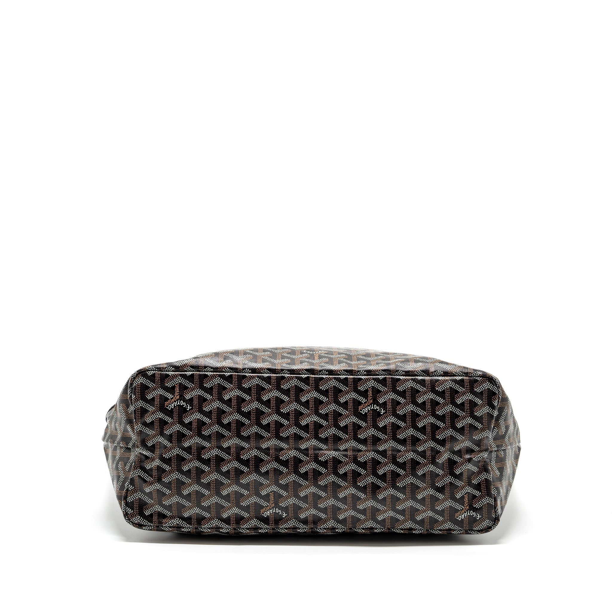 GOYARD SAINT LOUIS PM TOTE BAG GOYARDLINE CANVAS / CALFSKIN BLACK SHW