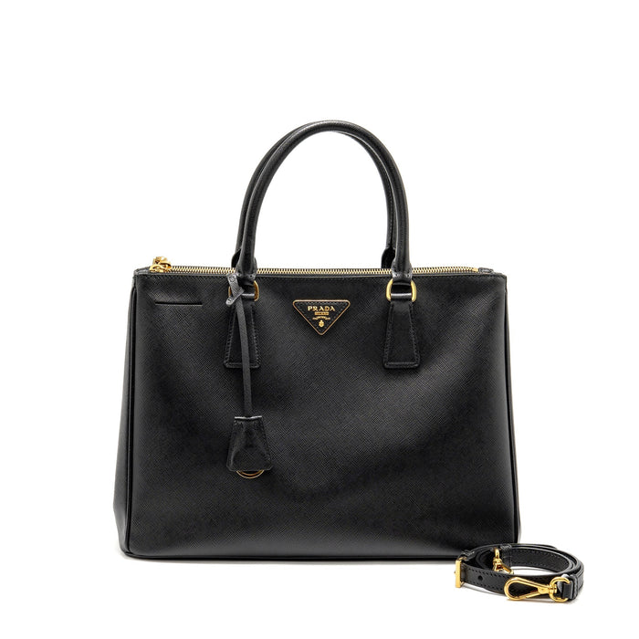 PRADA LARGE SAFFIANO TOTE BAG LEATHER BLACK GHW