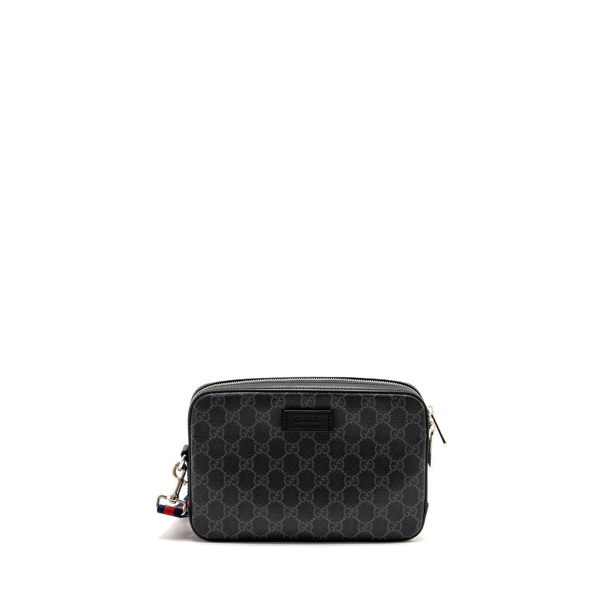 GUCCI POUCH GG SUPREME CANVAS BLACK SHW