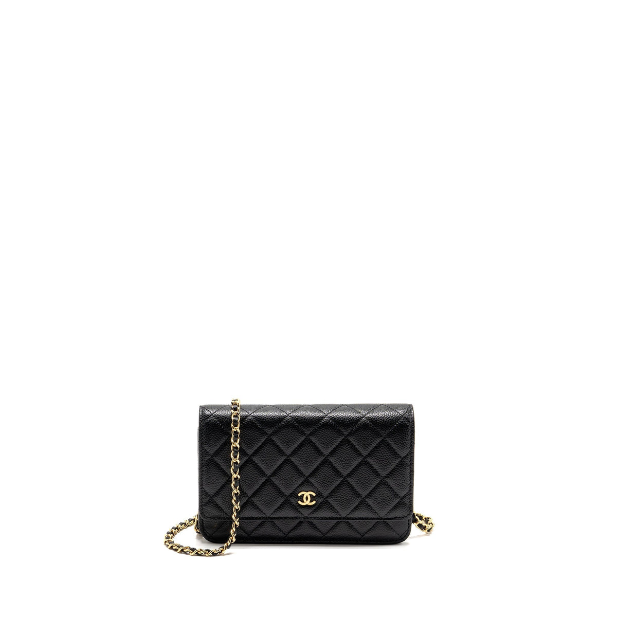 CHANEL CLASSIC WALLET ON CHAIN CAVIAR BLACK GHW (MICROCHIP)