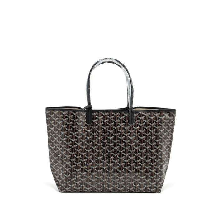 GOYARD SAINT LOUIS PM TOTE BAG GOYARDLINE CANVAS BLACK SHW