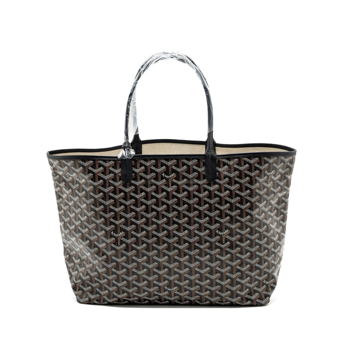 GOYARD SAINT LOUIS PM TOTE BAG GOYARDLINE CANVAS / CALFSKIN BLACK SHW