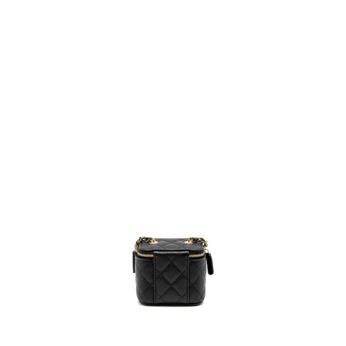 CHANEL MINI VANITY WITH CHAIN CAVIAR BLACK LGHW (MICROCHIP)