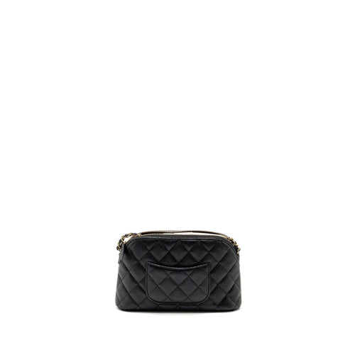 CHANEL CLASSIC CC CLUTCH WITH CHAIN CAVIAR BLACK LGHW (MICROCHIP)