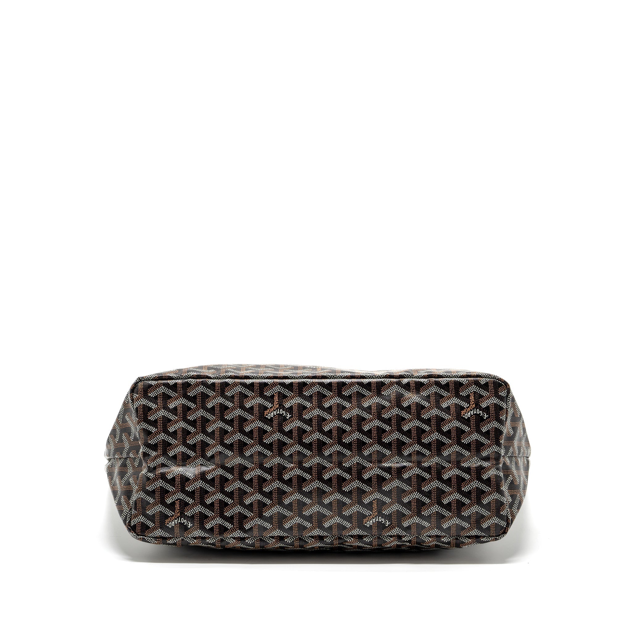 GOYARD SAINT LOUIS PM TOTE BAG GOYARDLINE CANVAS / CALFSKIN BROWN SHW