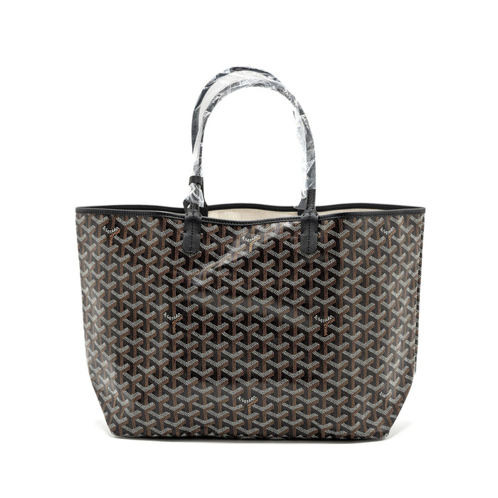 GOYARD SAINT LOUIS PM TOTE BAG GOYARDLINE CANVAS BLACK SHW