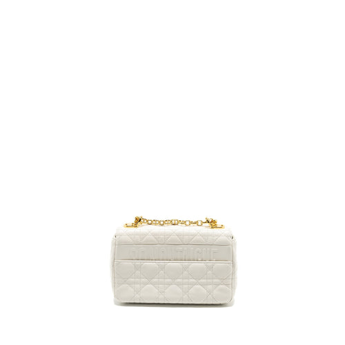DIOR CARO S FLAP BAG CALFSKIN WHITE GHW