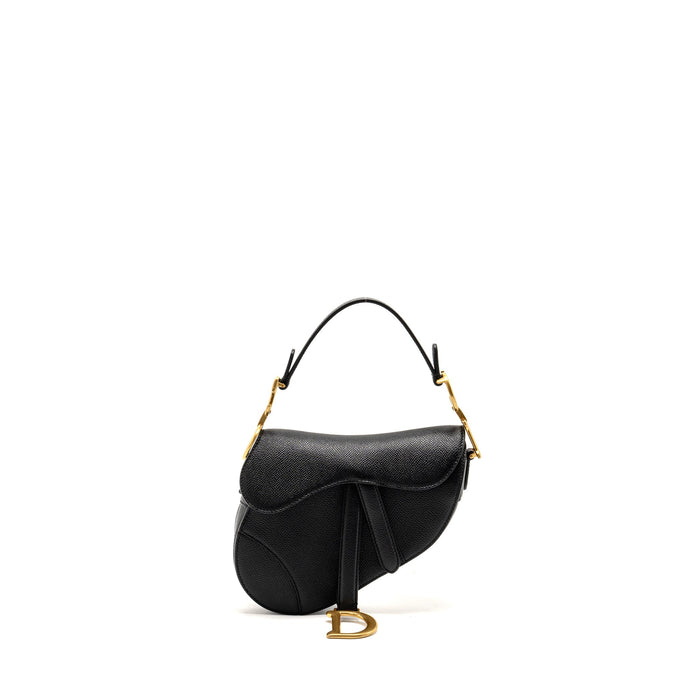 DIOR MINI SADDLE BAG CALFSKIN BLACK GHW