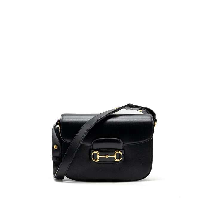 GUCCI HORSEBIT 1955 SHOULDER BAG LEATHER BLACK GHW