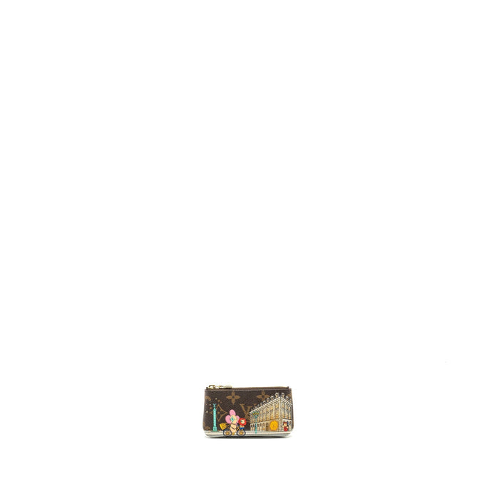 LOUIS VUITTON VIVIENEE HOLIDAY LIMITED PRINT KEY POUCH MONOGRAM CANVAS GHW