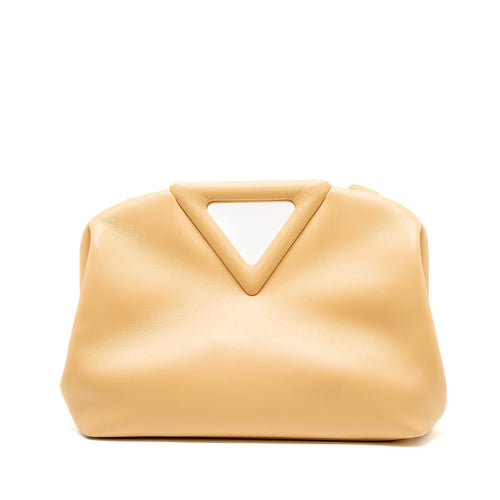 BOTTEGA VENETA POINT TOP HANDLE BAG SMOOTH NAPPA ALMOND