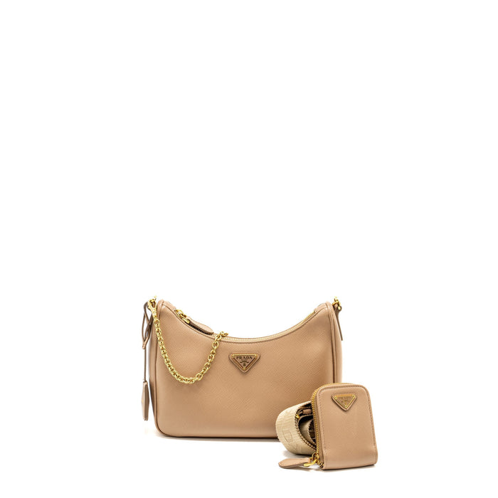 PRADA RE-EDITION 2005 SAFFIANO LEATHER CAMMEO GHW