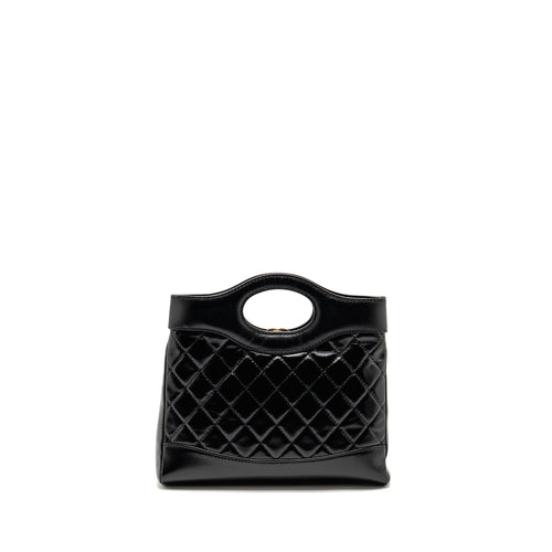 CHANEL MINI 31 BAG SHINY CALFSKIN BLACK LGHW (MICROCHIP)