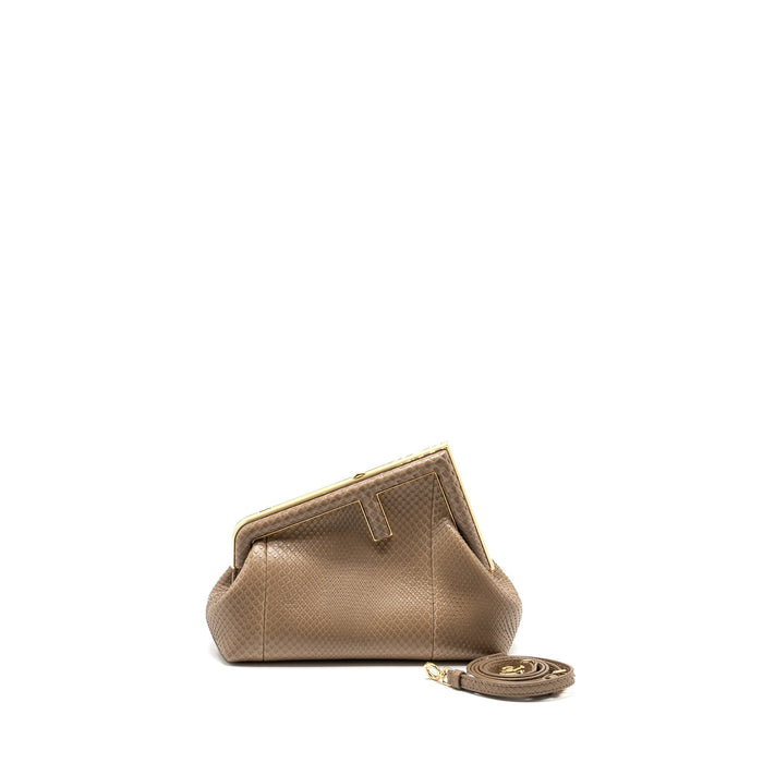 FENDI FIRST SMALL BAG PYTHON BEIGE GHW