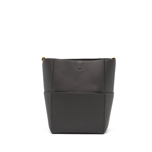 CELINE SANGLE BUCKET GRAINED CALFSKIN GREY GHW