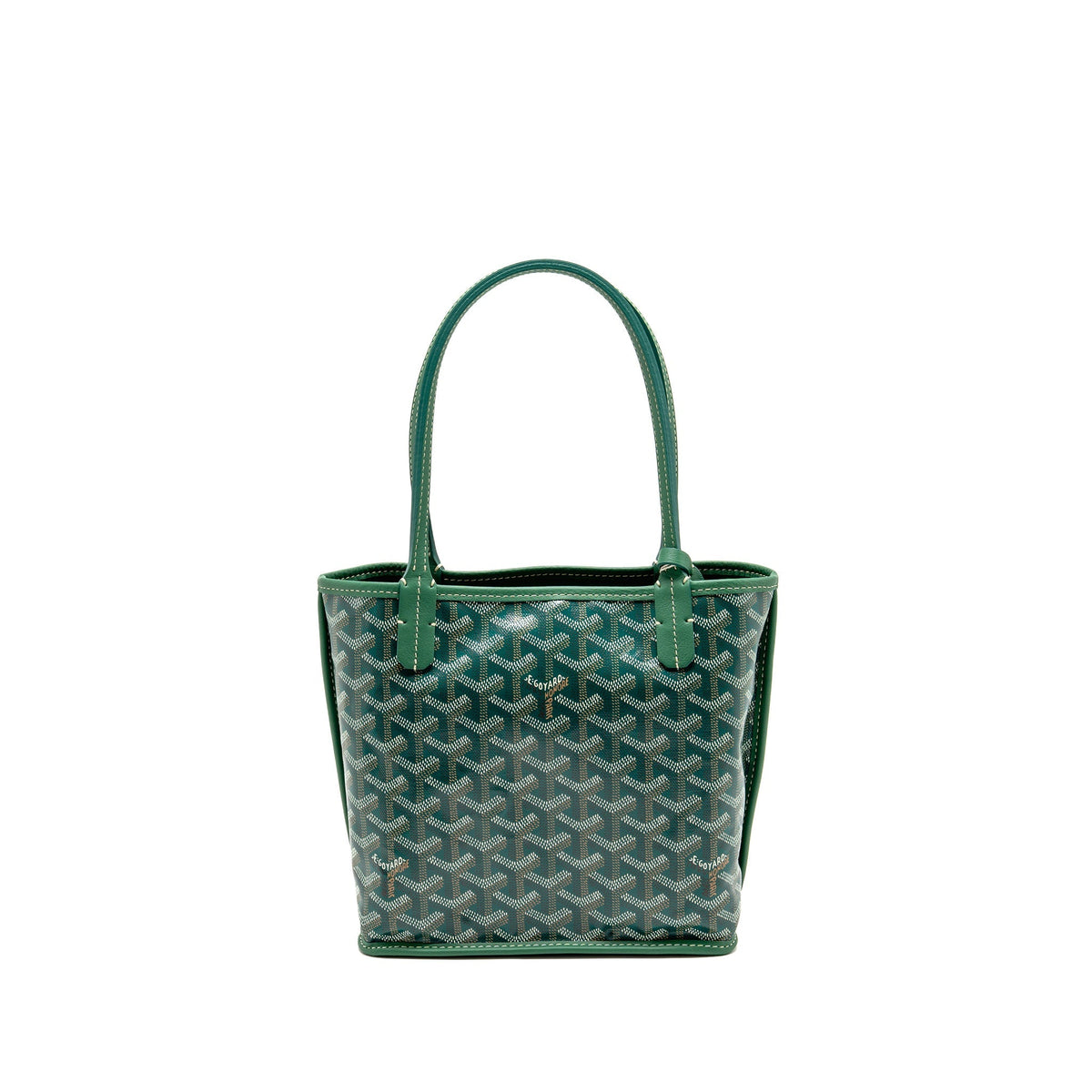 GOYARD MINI ANJOU TOTE GOYARDINE CANVAS/CALFSKIN GREEN SHW