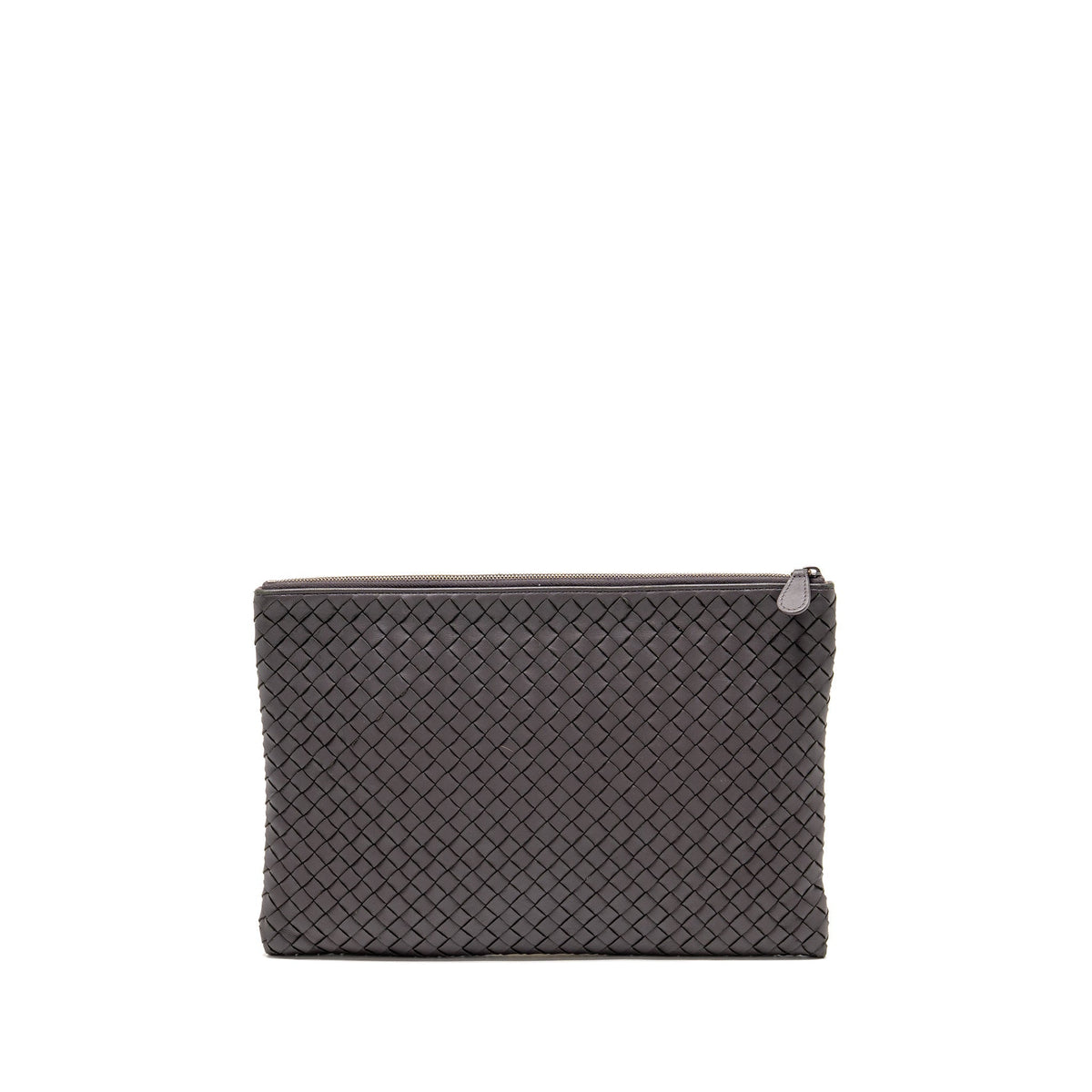 BOTTEGA VENETA INTRECCIATO CLUTCH LEATHER BROWN SHW