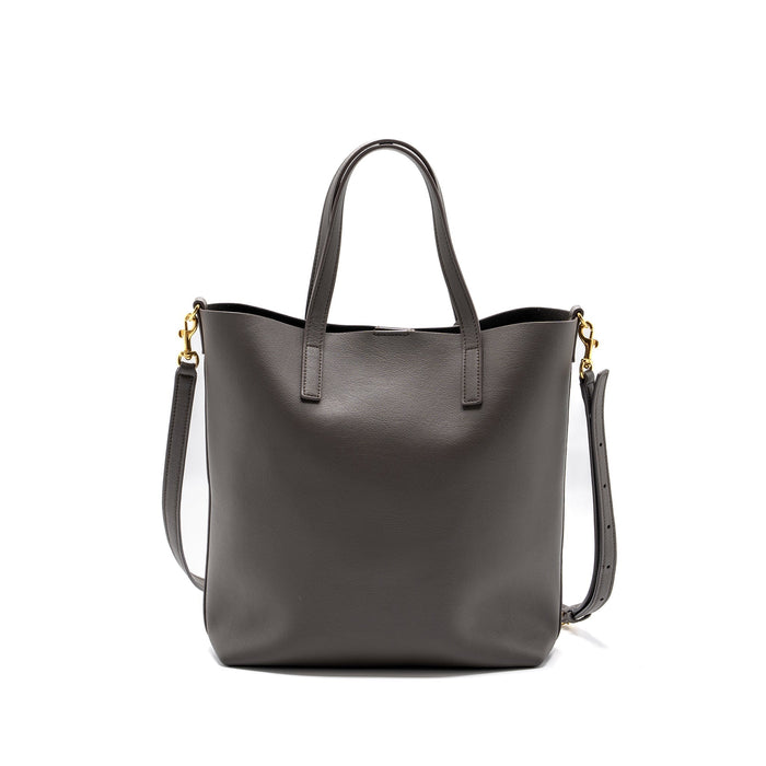 SAINT LAURENT TOY SHOPPING NORTH / SOUTH BAG LEATHER GREY GHW