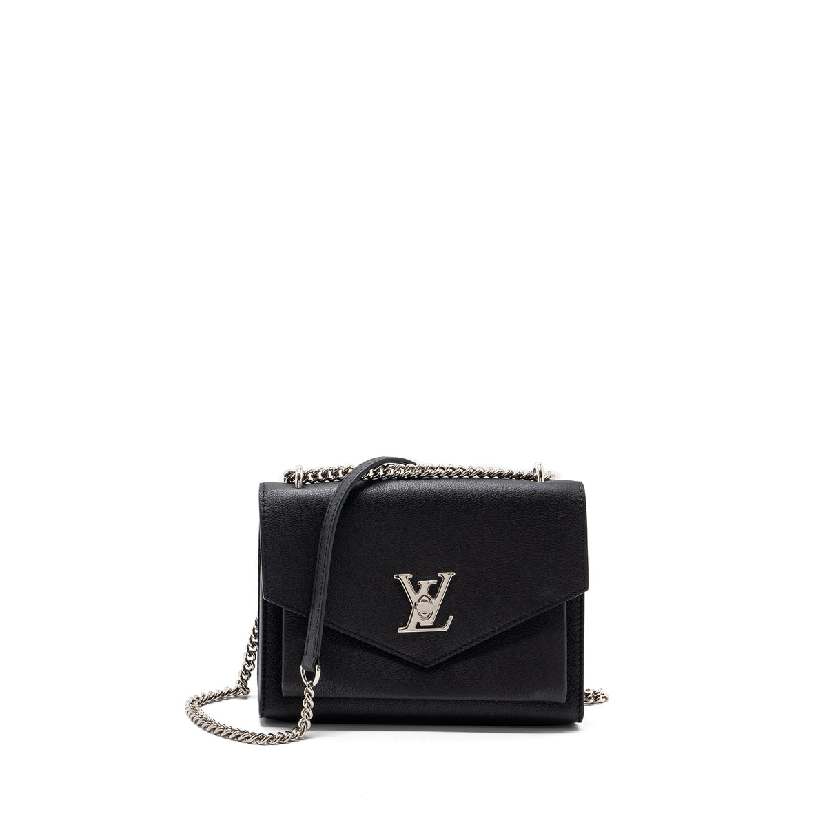 LOUIS VUITTON MYLOCKME SATCHEL CHAIN BAG CALFSKIN BLACK SHW