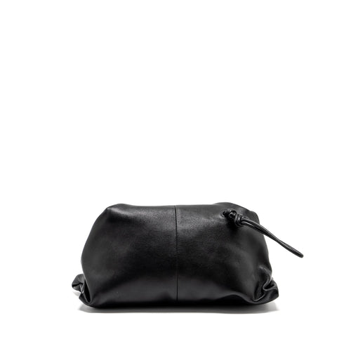 BOTTEGA VENETA TRINE ENVELOP CLUTCH LEATHER BLACK SHW