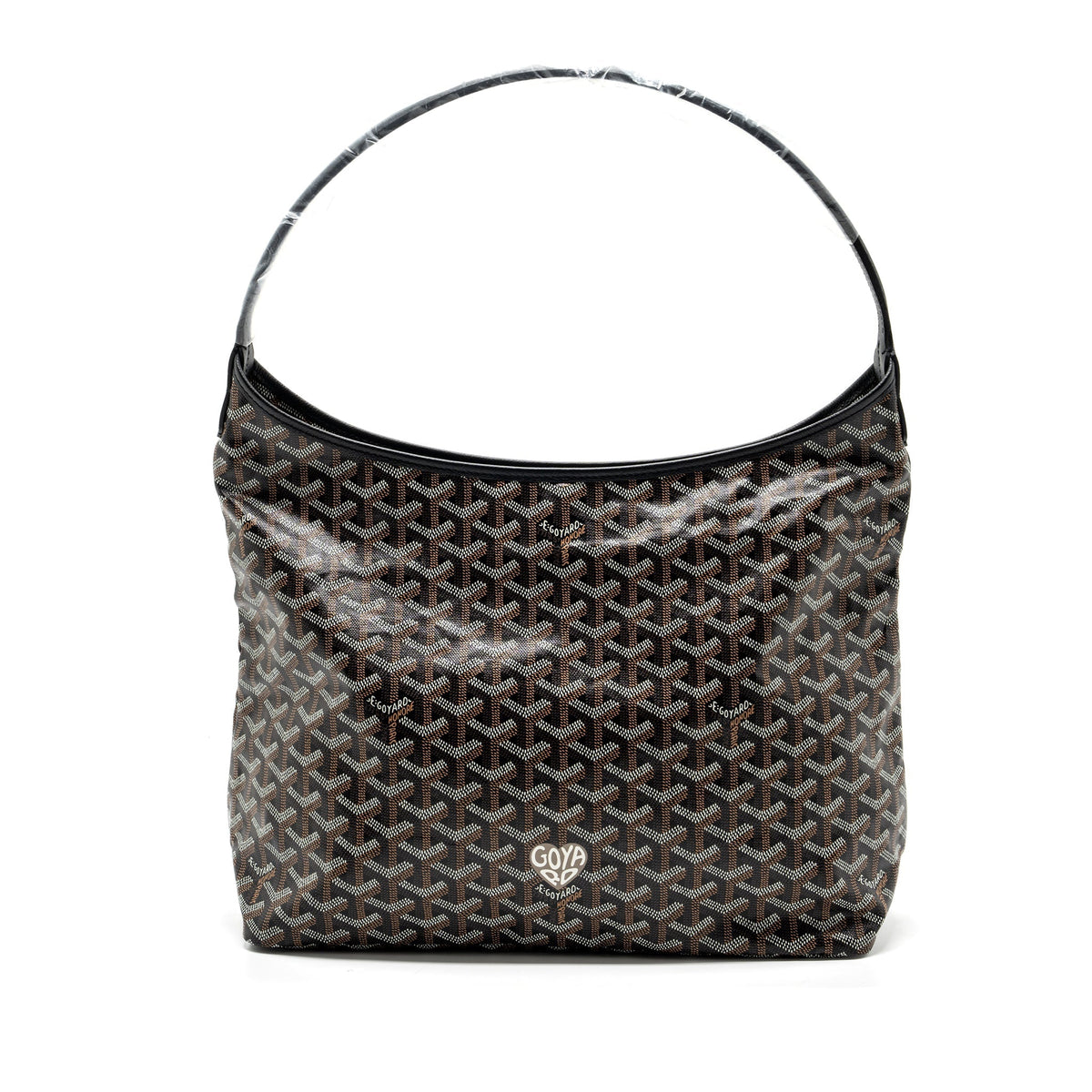 GOYARD BOHEME HOBO BAG GOYARDLINE CANVAS CALFSKIN BLACK LIMITED EDITION SHW