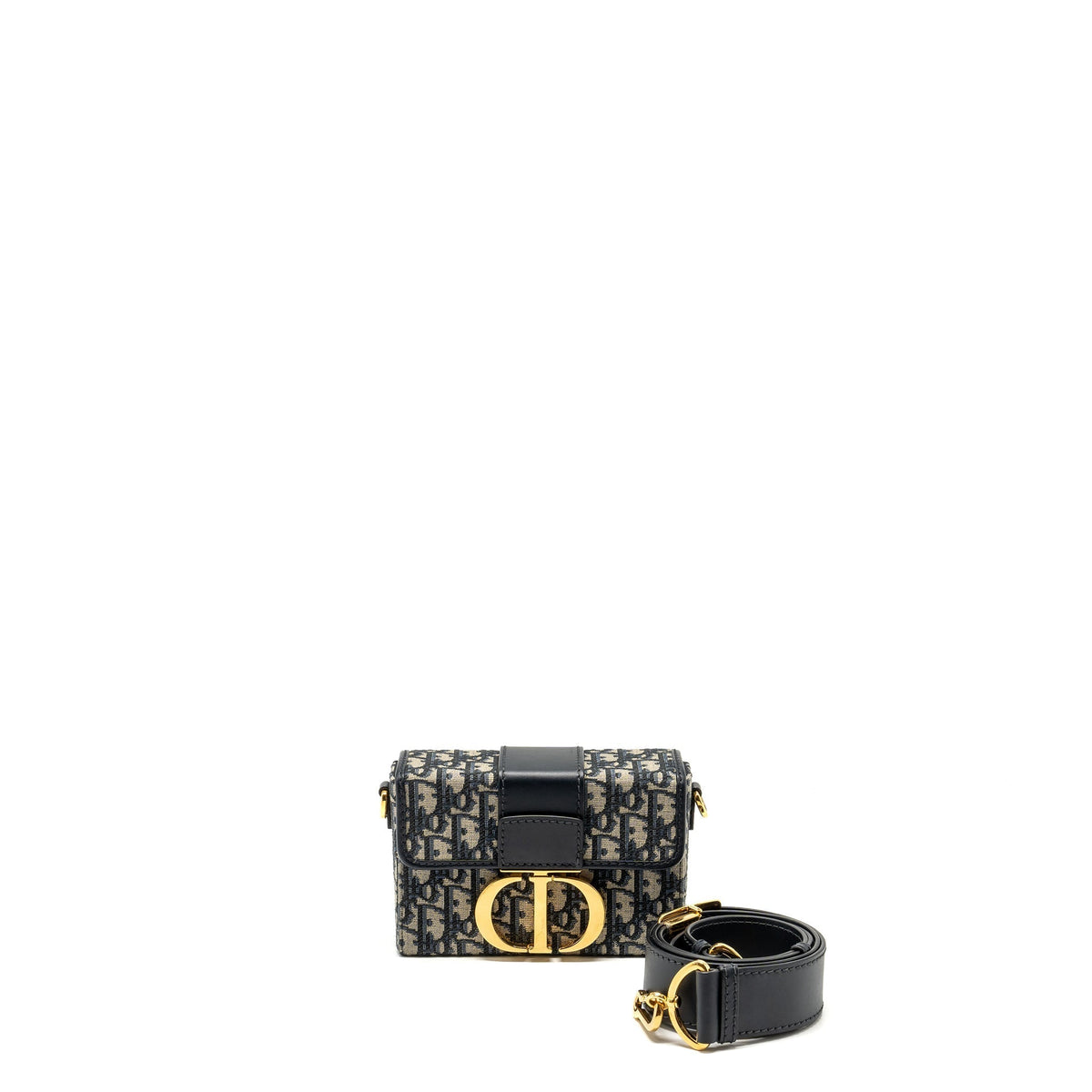 DIOR 30 MONTAIGNE BOX BLUE OBLIQUE JACQUARD GHW