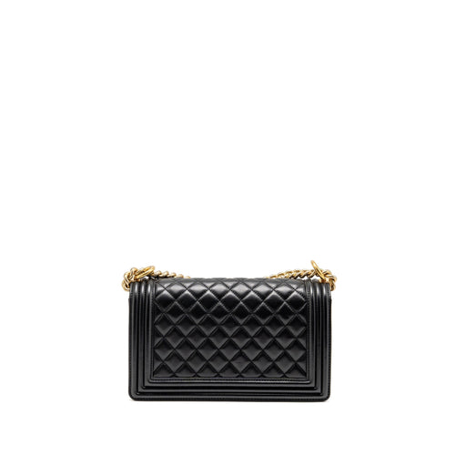 CHANEL MEDIUM BOY BAG LAMBSKIN BLACK GHW