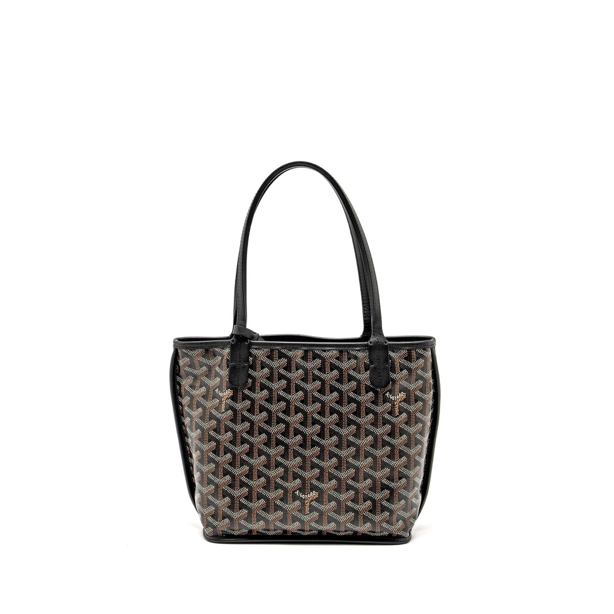 GOYARD MINI ANJOU TOTE GOYARDINE CANVAS / CALFSKIN BLACK SHW