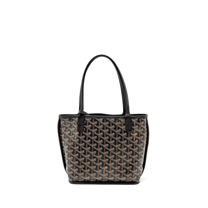 GOYARD MINI ANJOU TOTE GOYARDINE CANVAS / CALFSKIN BLACK SHW