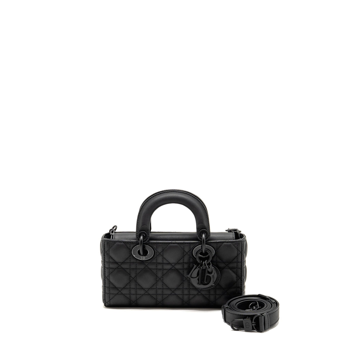 DIOR SMALL LADY D-JOY BAG BLACK ULTRAMATTE CALFSKIN SO BLACK