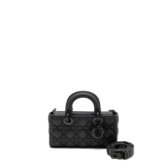 DIOR SMALL LADY D-JOY BAG BLACK ULTRAMATTE CALFSKIN SO BLACK