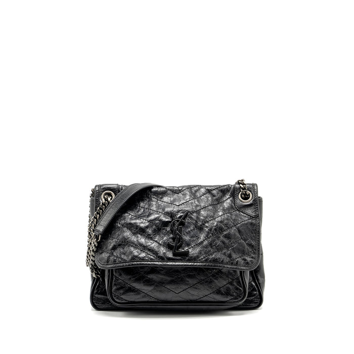 SAINT LAURENT/YSL MEDIUM NIKI BAG SHINY CALFSKIN BLACK SHW