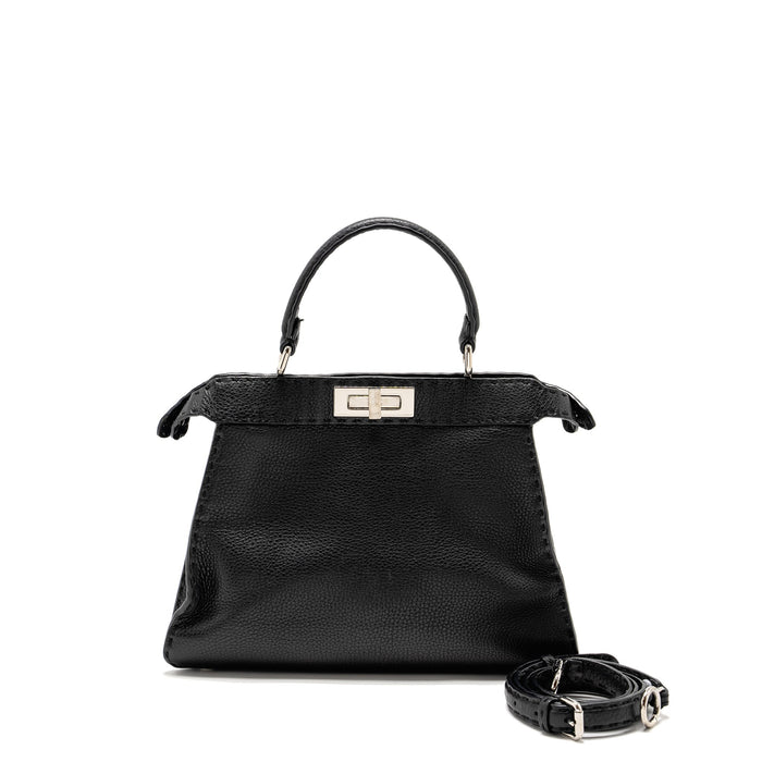 FENDI MEDIUM PEEKABOO BAG CALFSKIN BLACK SHW