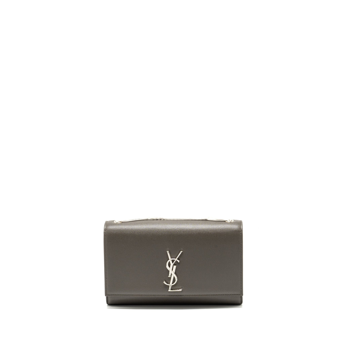 SAINT LAURENT/YSL MEDIUM KATE BAG GRAINED CALFSKIN GREY SHW