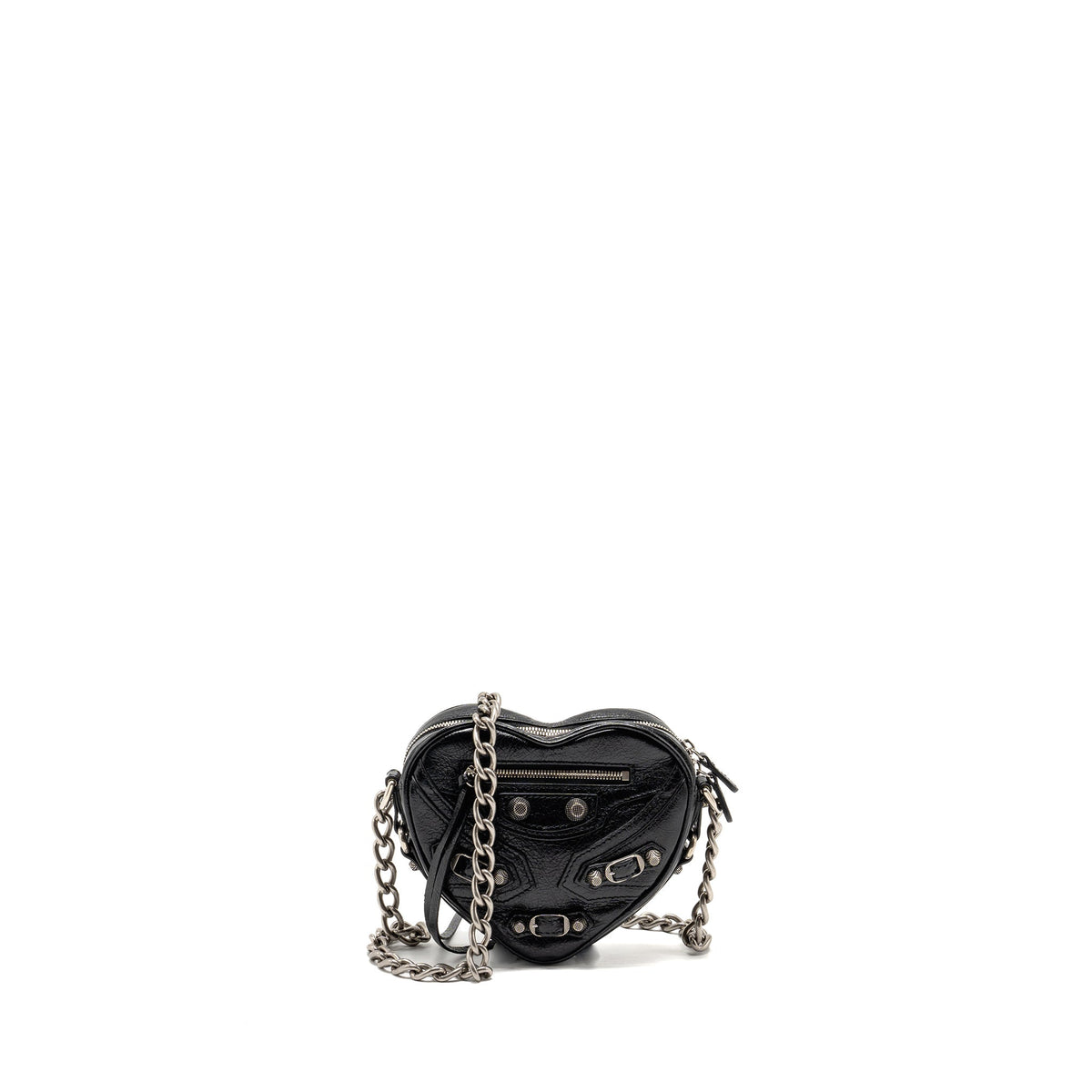 BALENCIAGA LE CAGOLE HEART MINI BAG LAMBSKIN BLACK SHW