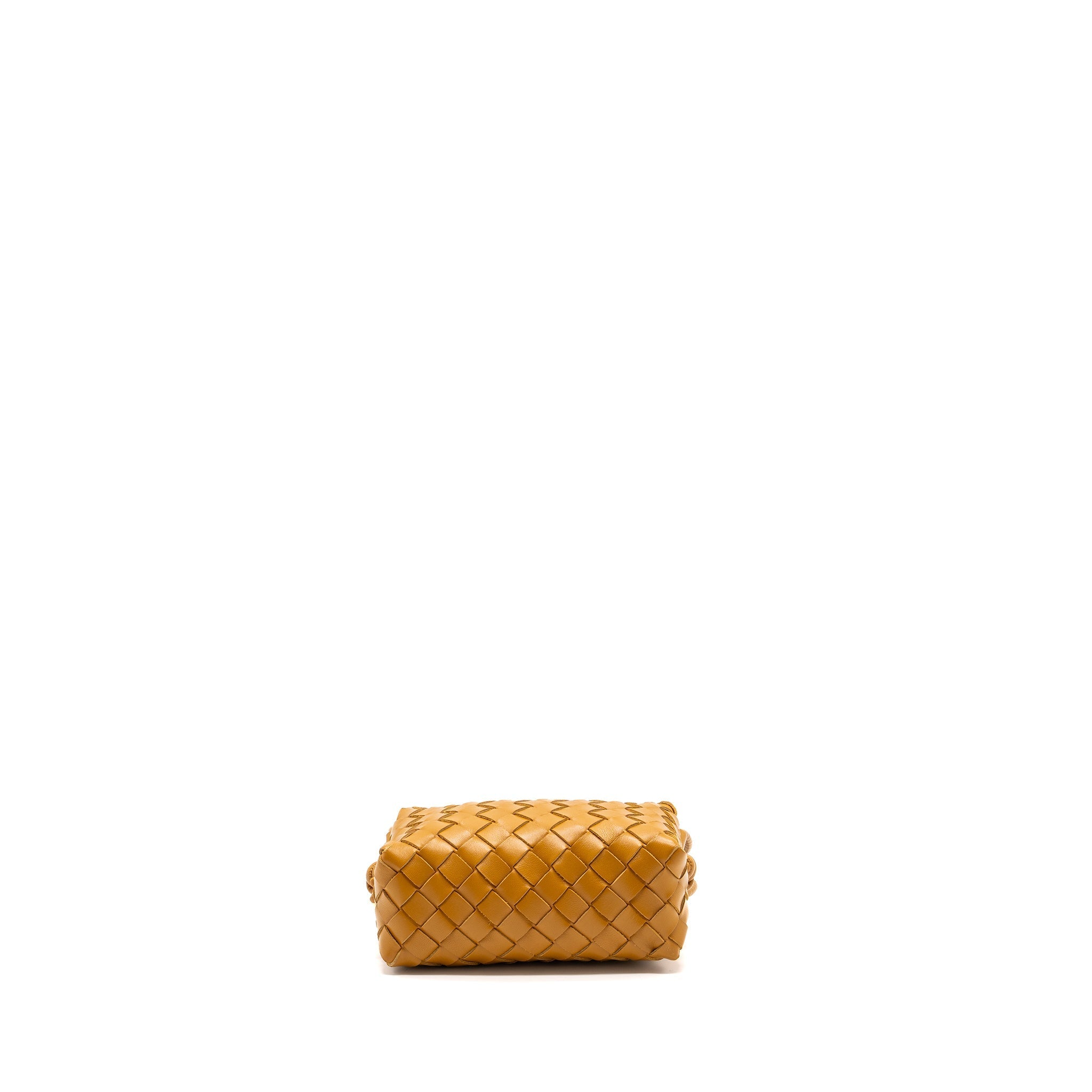 BOTTEGA VENETA MINI LOOP CAMERA BAG LAMBSKIN CARAMEL GHW
