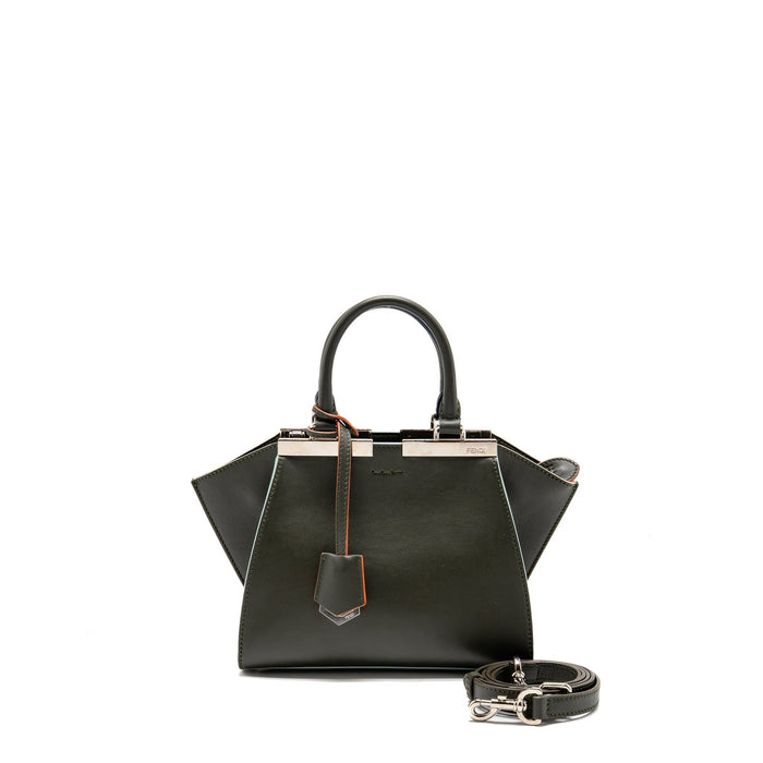 FENDI MINI 3JOURS TOTE BAG CALFSKIN DARK GREEN SHW