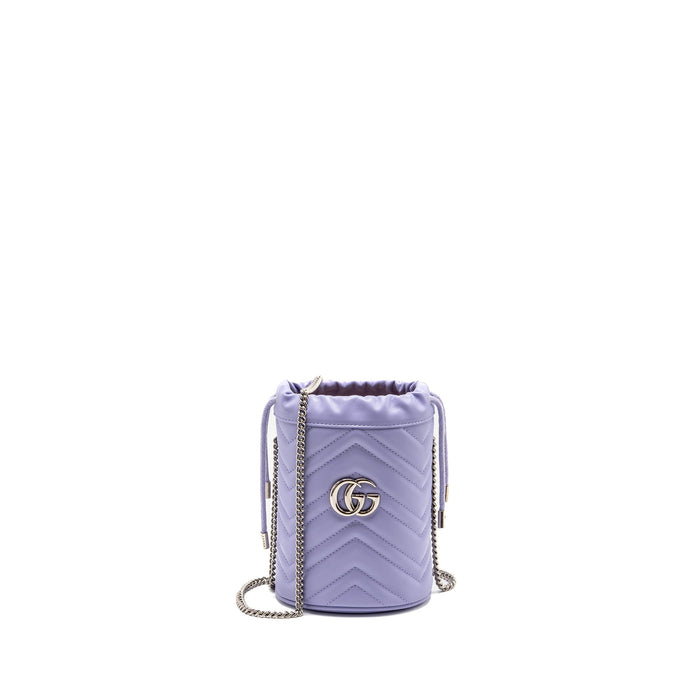 GUCCI GG MARMONT BUCKET BAG CALFSKIN LIGHT PURPLE SHW